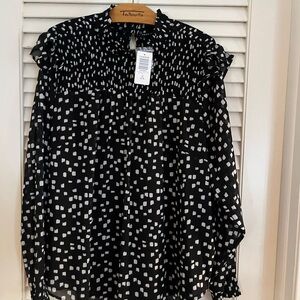 Torrid Black and White Patterned Blouse